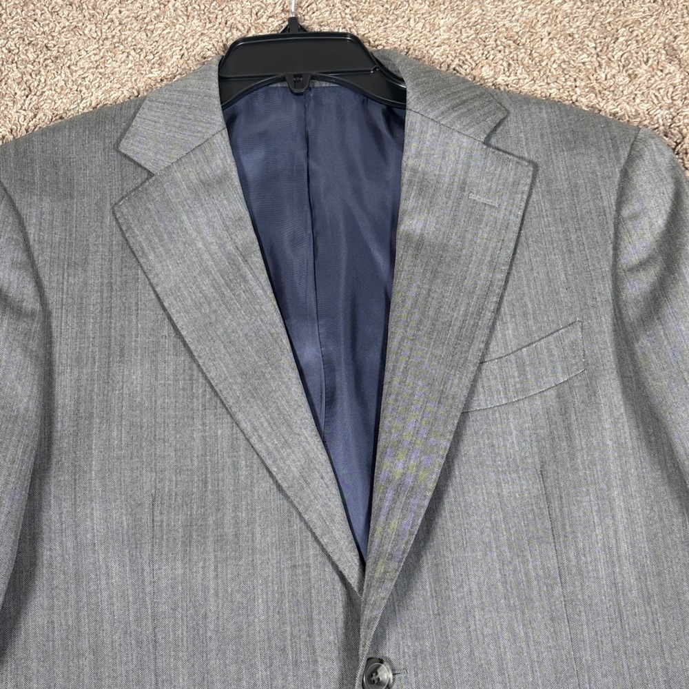 Suitsupply Grey Herringbone Blazer Vitale Barberis Canonico Super 110s Wool 42R